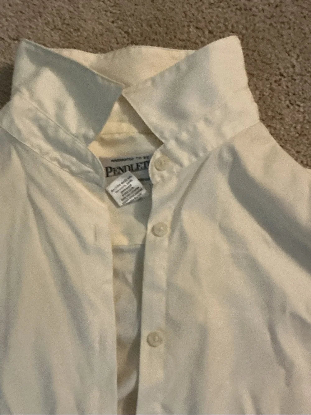 Pendleton Cream Long-Sleeve Button-Up Blouse